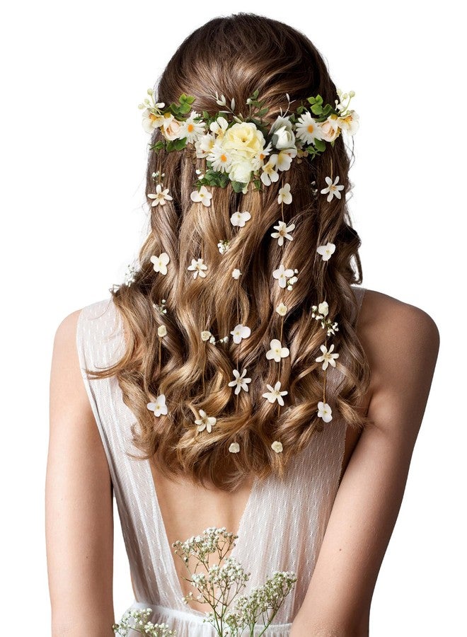 Suncalla 6 Pcs Flower Crown Headband Fairy Bridal Headband for Wedding Boho Hair Vine Bulk Hair Wreath Accessory for Women Girls Brides Bridesmaids - Image 1